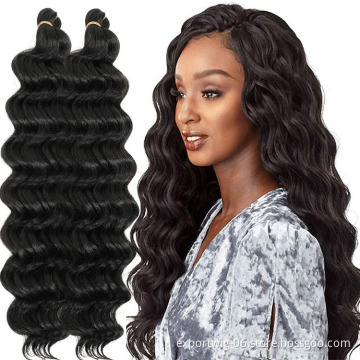 Cheap Deep Water Wave Twist Crochet Hair Wavy Deep Twist Braiding Hair Extensions Solid And Ombre Color Synthetic Fiber